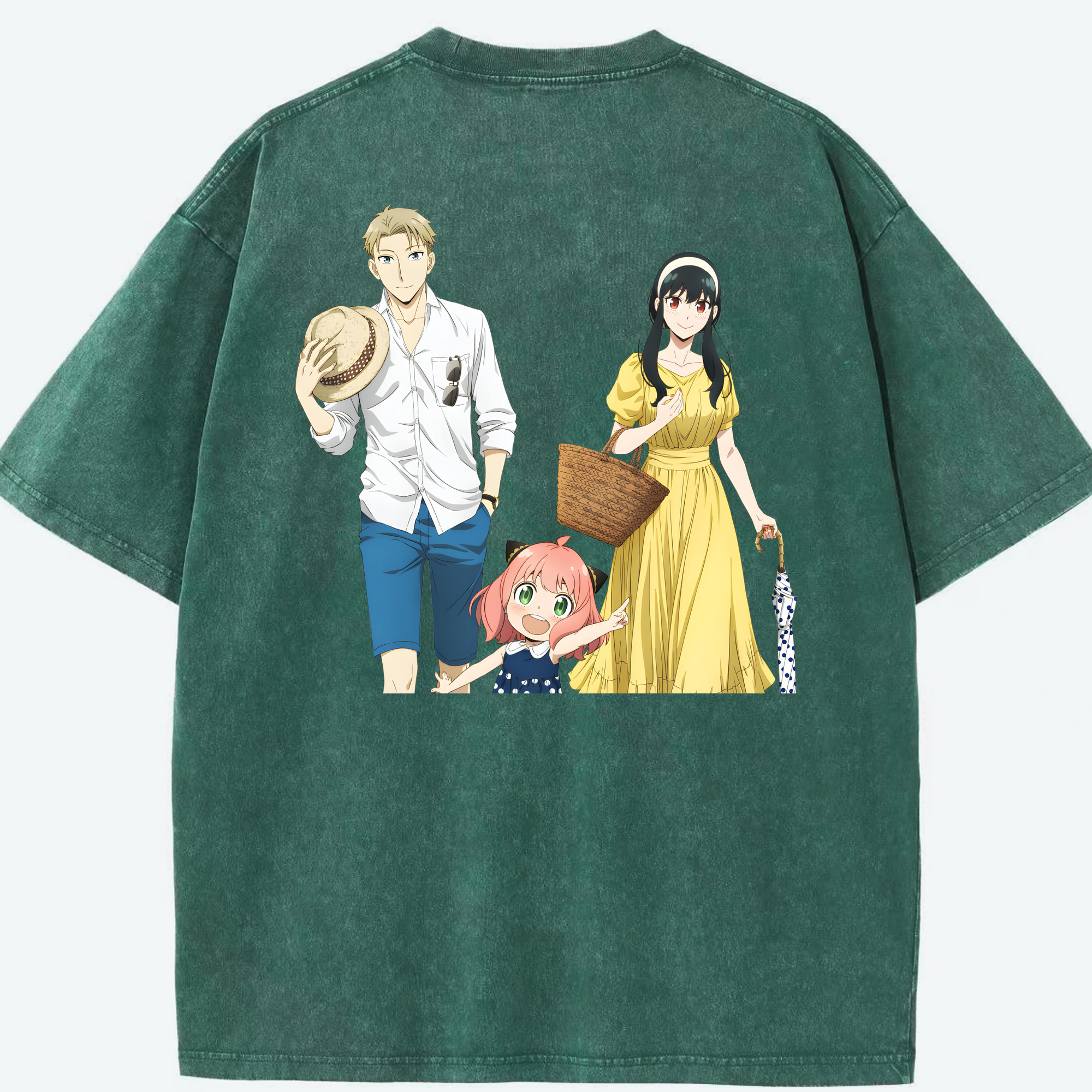 （画像用） SPY×FAMILY间谍家家酒 綿100% ヴィンテージ風 半袖Tシャツ（背面プリント）